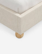 Mira Platform Bed | Ruffled Headboard, Custom Upholstery