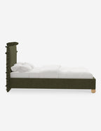 Mira Platform Bed | Ruffled Headboard, Custom Upholstery