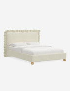 Mira Platform Bed | Ruffled Headboard, Custom Upholstery