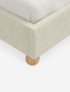 Mira Platform Bed | Ruffled Headboard, Custom Upholstery