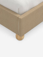 Mira Platform Bed | Ruffled Headboard, Custom Upholstery