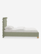 Mira Platform Bed | Ruffled Headboard, Custom Upholstery