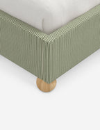 Mira Platform Bed | Ruffled Headboard, Custom Upholstery