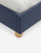 Mira Platform Bed | Ruffled Headboard, Custom Upholstery
