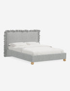 Mira Platform Bed | Ruffled Headboard, Custom Upholstery