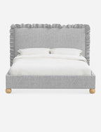 Mira Platform Bed | Ruffled Headboard, Custom Upholstery