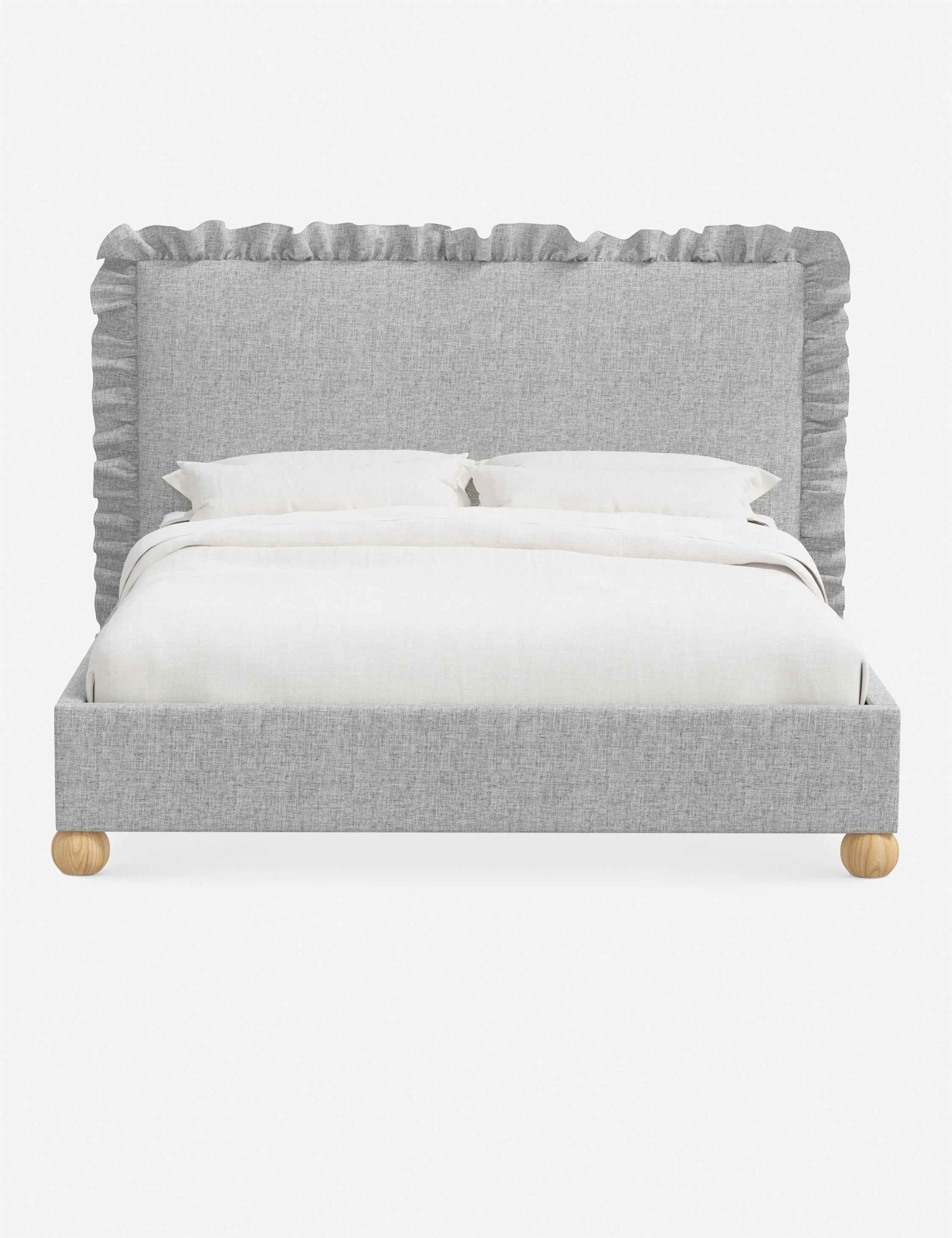 Mira Platform Bed | Ruffled Headboard, Custom Upholstery