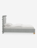 Mira Platform Bed | Ruffled Headboard, Custom Upholstery
