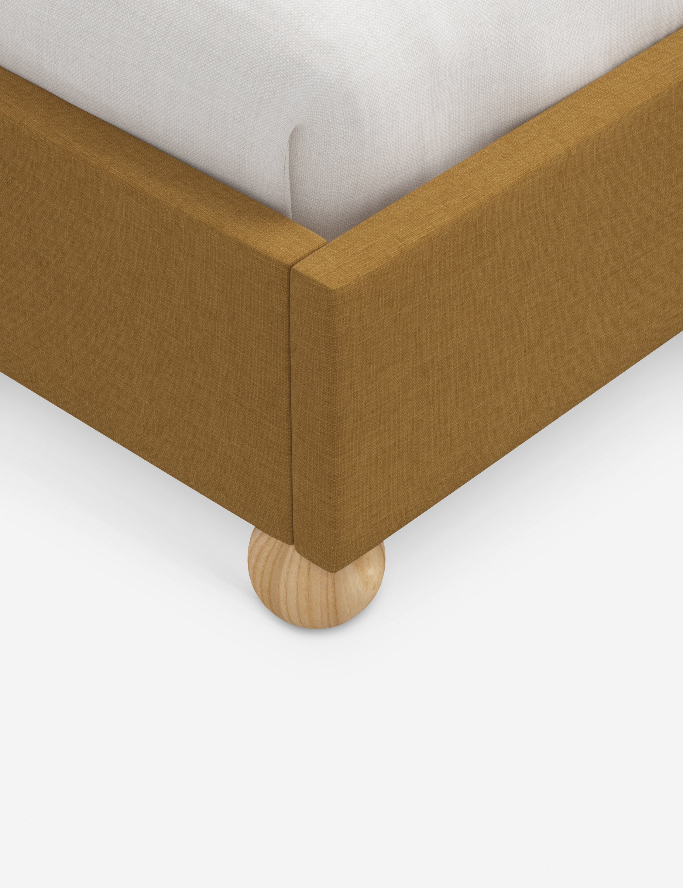 Mira Platform Bed | Ruffled Headboard, Custom Upholstery