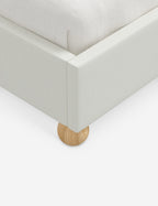 Mira Platform Bed | Ruffled Headboard, Custom Upholstery