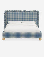 Mira Platform Bed | Ruffled Headboard, Custom Upholstery