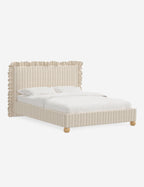 Mira Platform Bed | Ruffled Headboard, Custom Upholstery