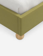 Mira Platform Bed | Ruffled Headboard, Custom Upholstery