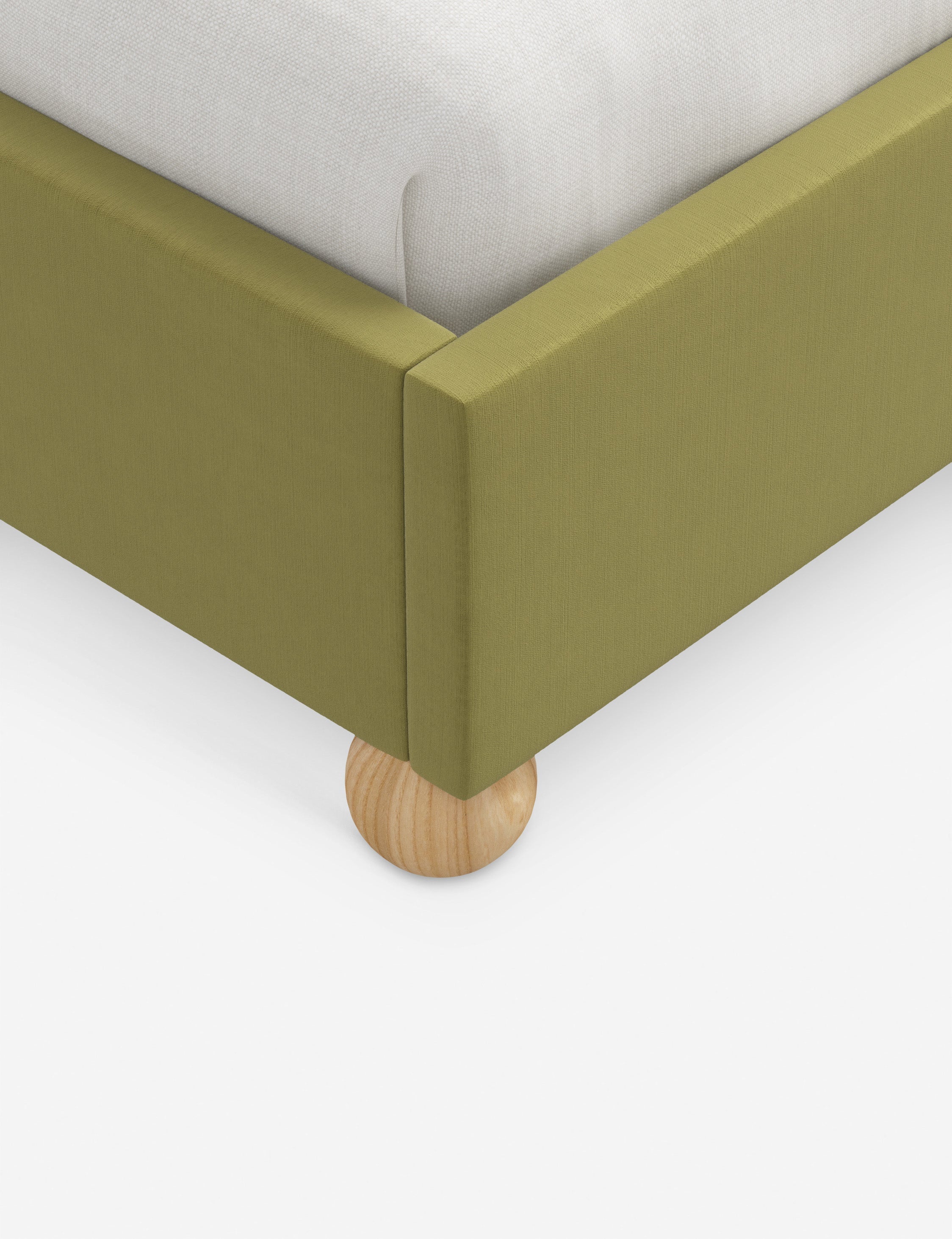 Mira Platform Bed | Ruffled Headboard, Custom Upholstery