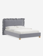 Mira Platform Bed | Ruffled Headboard, Custom Upholstery
