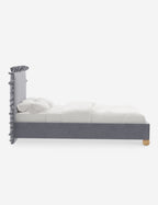 Mira Platform Bed | Ruffled Headboard, Custom Upholstery