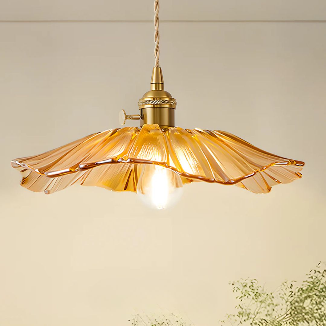 Bela Glass Pendant Light | Flower Shape, Adjustable Length 150 cm