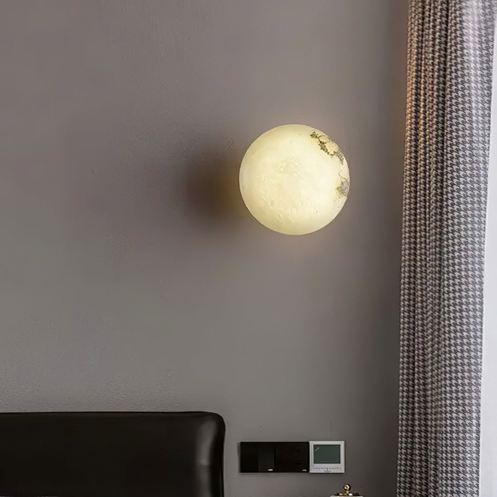 Japandi Marble Orb Wall Sconce LED 1-Light