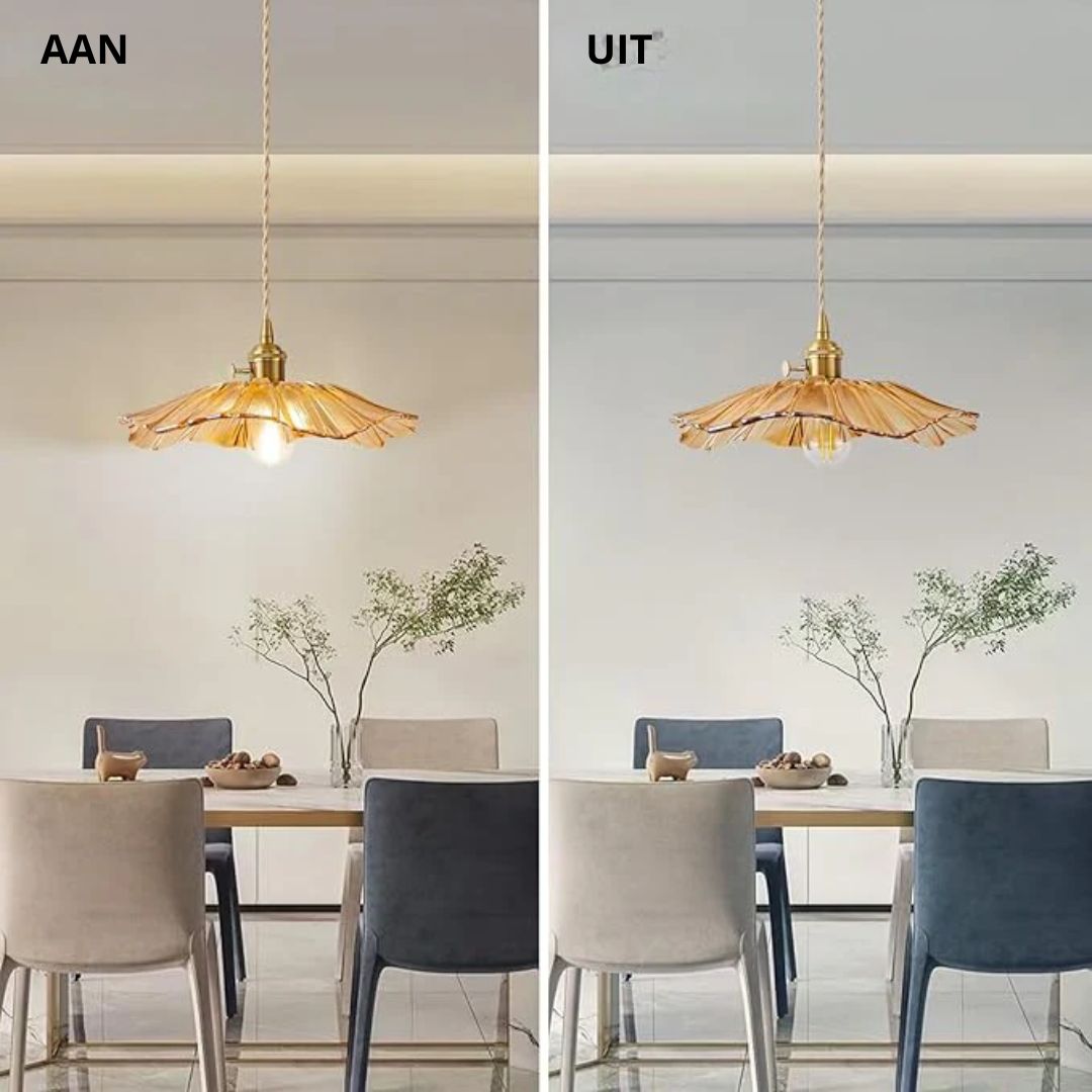Bela Glass Pendant Light | Flower Shape, Adjustable Length 150 cm