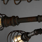 Industrial Vintage Round Iron Flush Mount Ceiling Light - Available in 4, 6, or 8 Lights