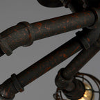 Industrial Vintage Round Iron Flush Mount Ceiling Light - Available in 4, 6, or 8 Lights
