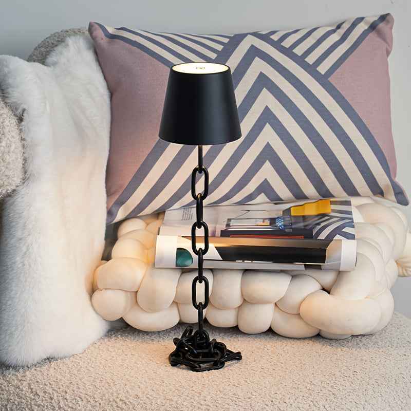 Brix Table Lamp | Rechargeable Touch LED, Matte Black Finish