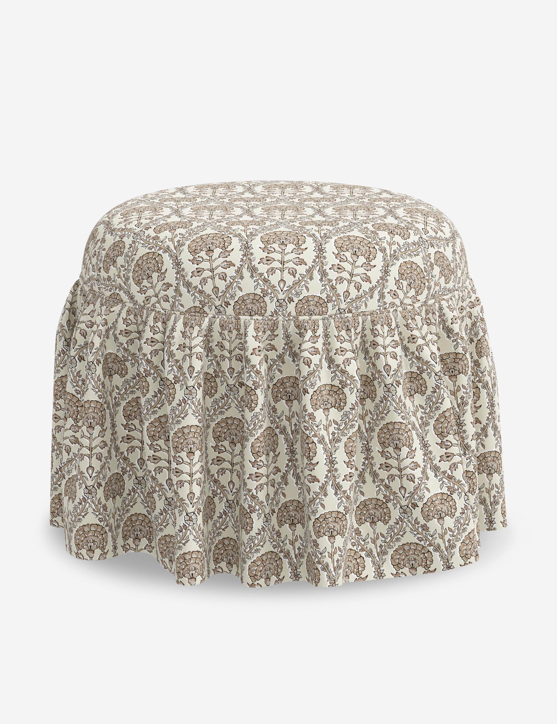 Luna Skirted Ottoman | Customizable Fabric Options