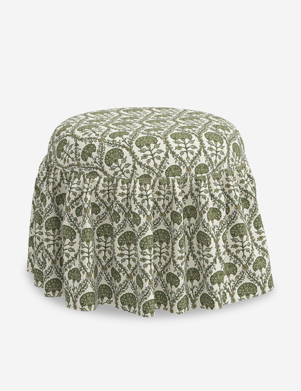 Luna Skirted Ottoman | Customizable Fabric Options