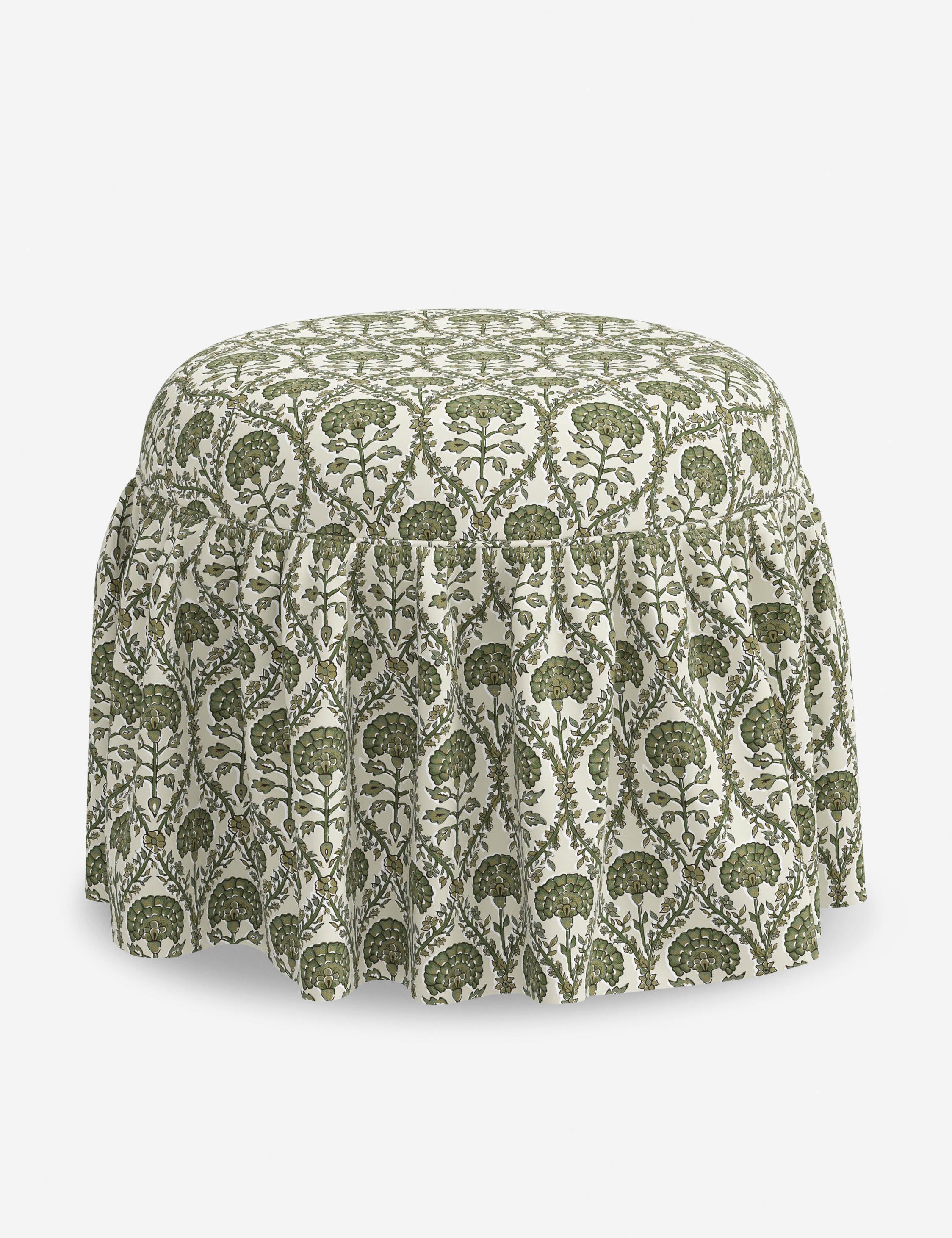 Luna Skirted Ottoman | Customizable Fabric Options