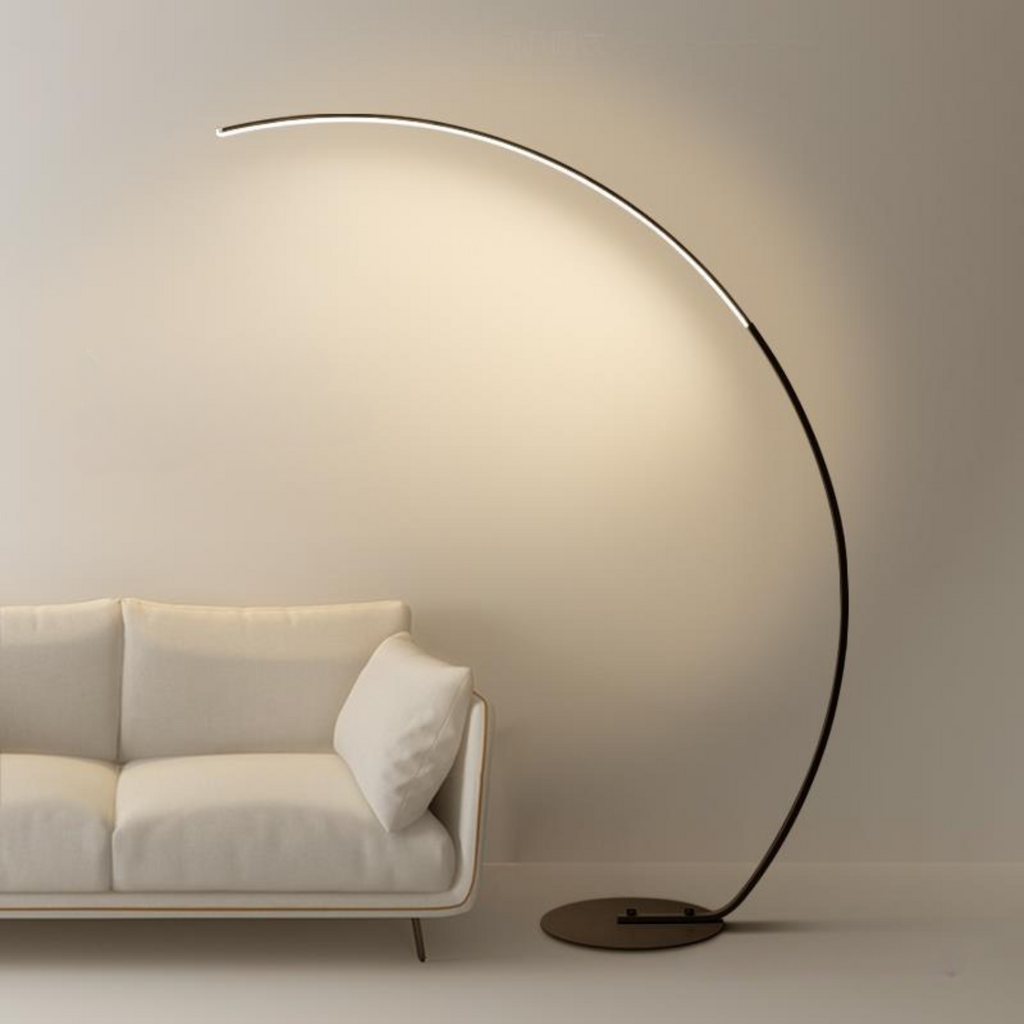 Eclipse – Black Minimalist Curved LED Floor Lamp 40W