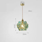 Bela Glass Pendant Light | Floral Design, Brass Finish