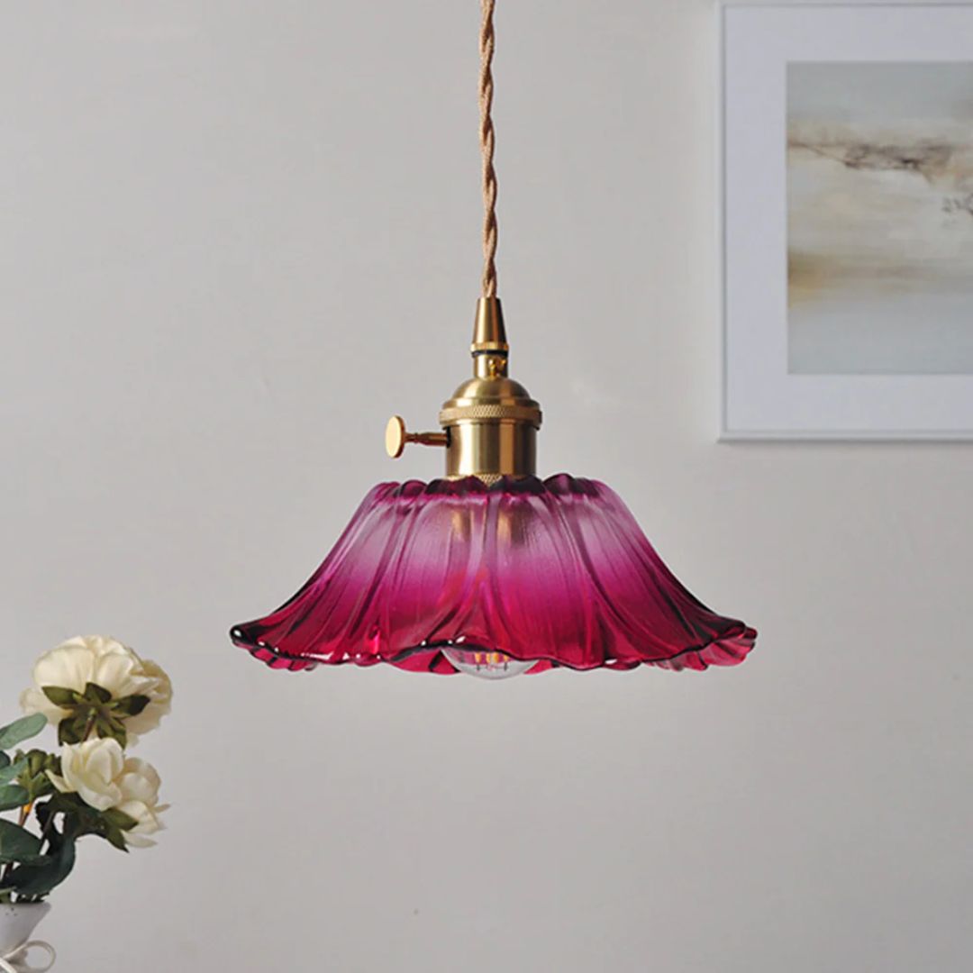 Bela Glass Pendant Light | Flower Shape, Adjustable Length 150 cm