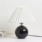 Scandinavian Minimalist Ceramic Pleated Table Lamp with Single Light