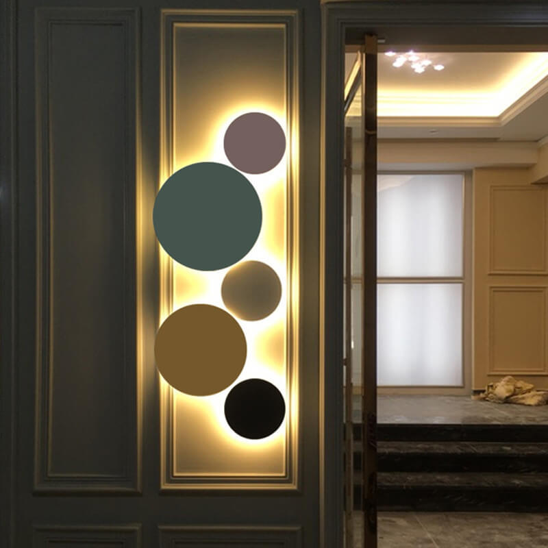 Contemporary Colorful Round Iron LED Wall Sconce