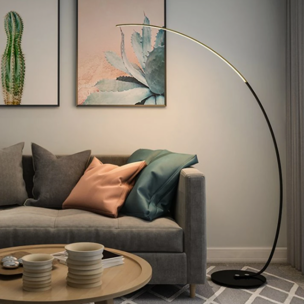 Eclipse – Black Minimalist Curved LED Floor Lamp 40W