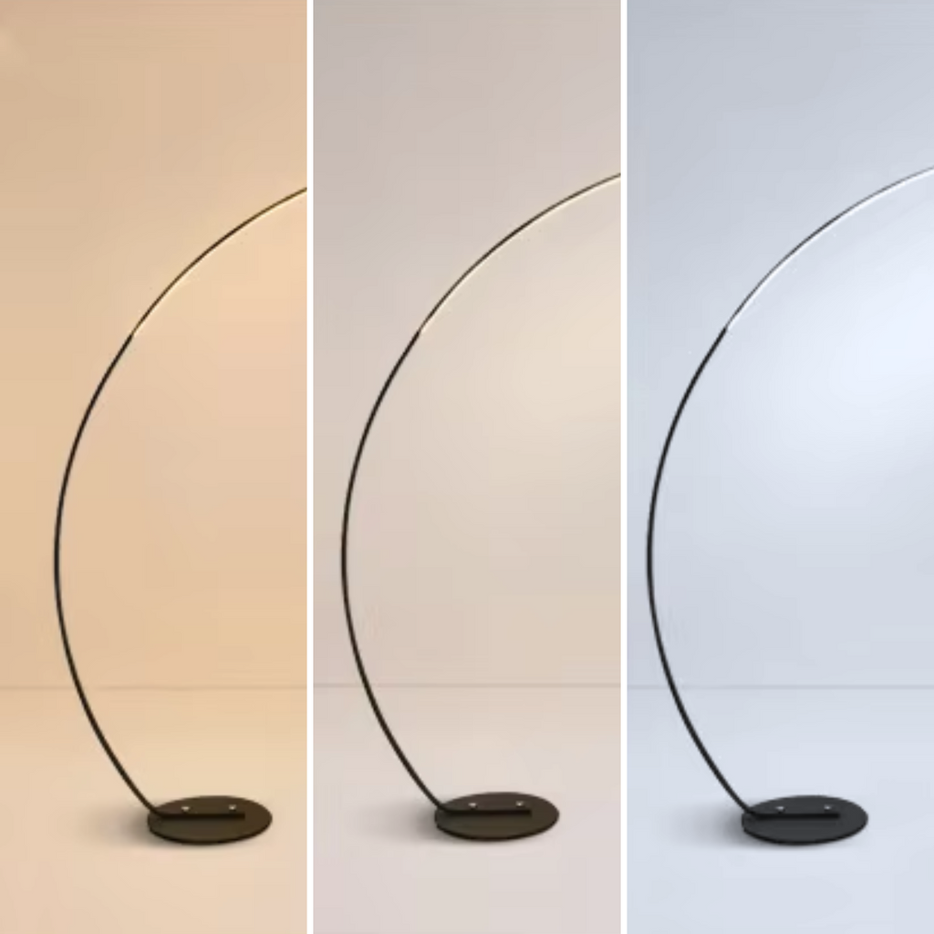 Eclipse – Black Minimalist Curved LED Floor Lamp 40W