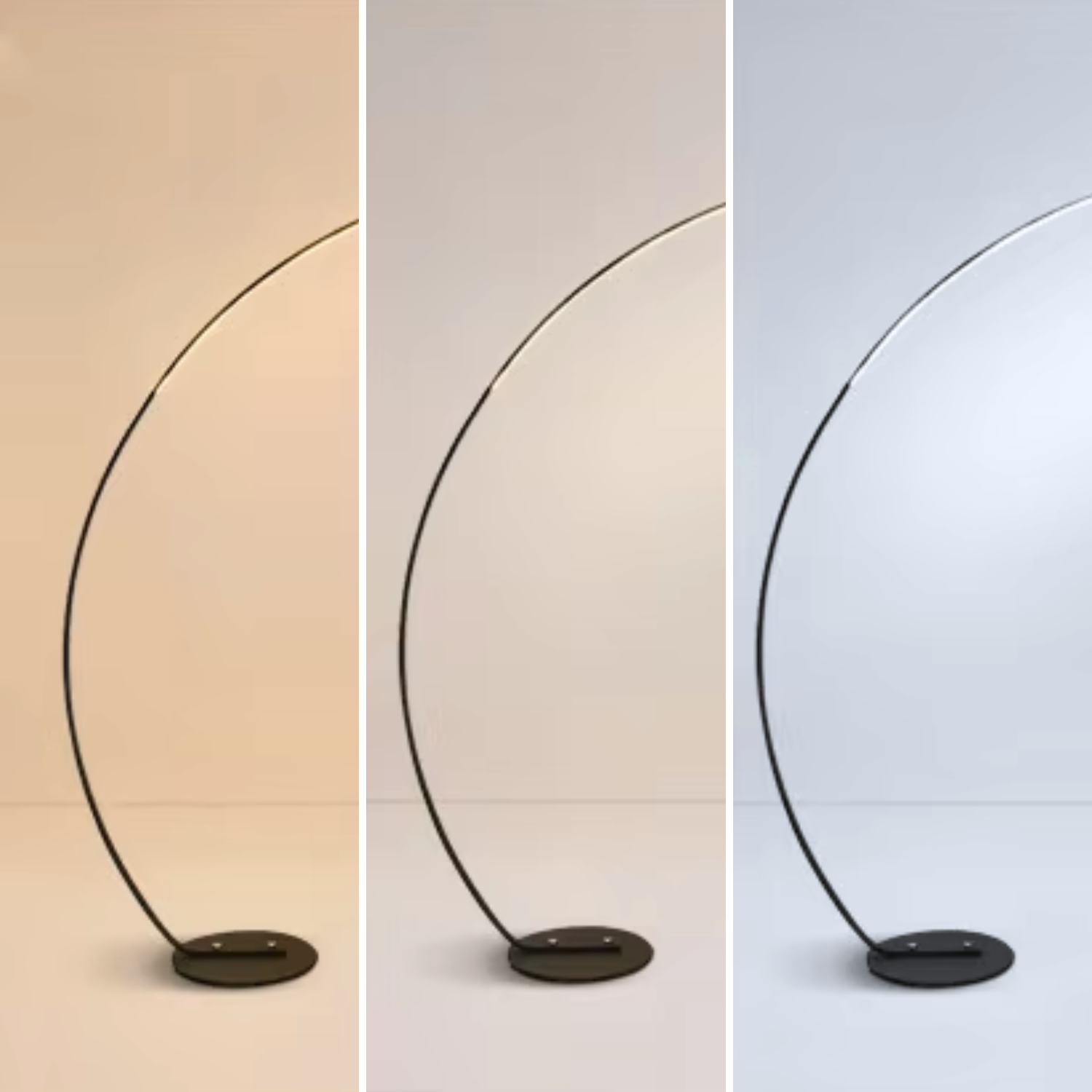 Eclipse – Black Minimalist Curved LED Floor Lamp 40W