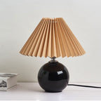 Scandinavian Minimalist Ceramic Pleated Table Lamp with Single Light
