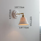 Classic Vintage Round Ceramic and Brass 1-Light Wall Sconce for Living Room