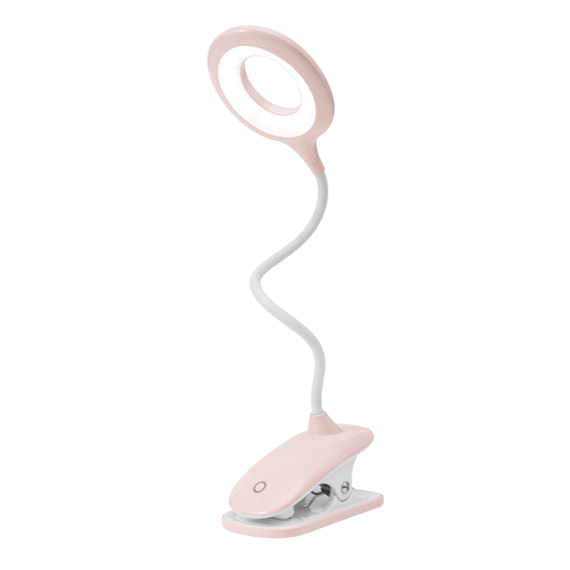 USB Rechargeable Clip-On Reading Lamp with Flexible Gooseneck and Dimmable Brightness