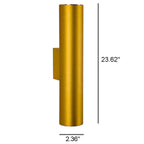 Minimalist Aluminum Cylindrical Wall Sconce with Two Lights