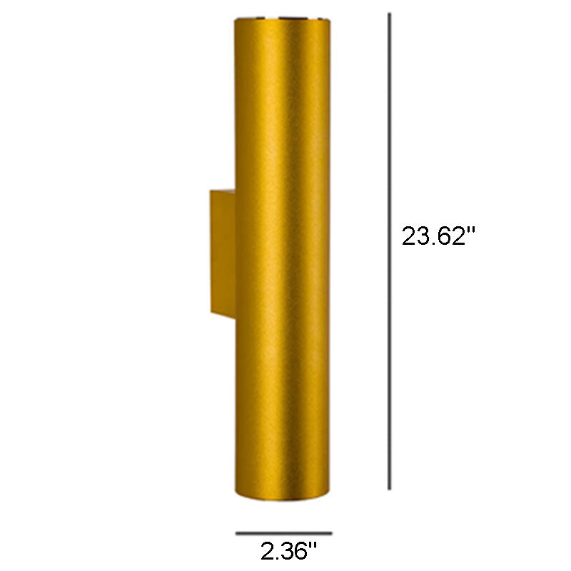 Minimalist Aluminum Cylindrical Wall Sconce with Two Lights