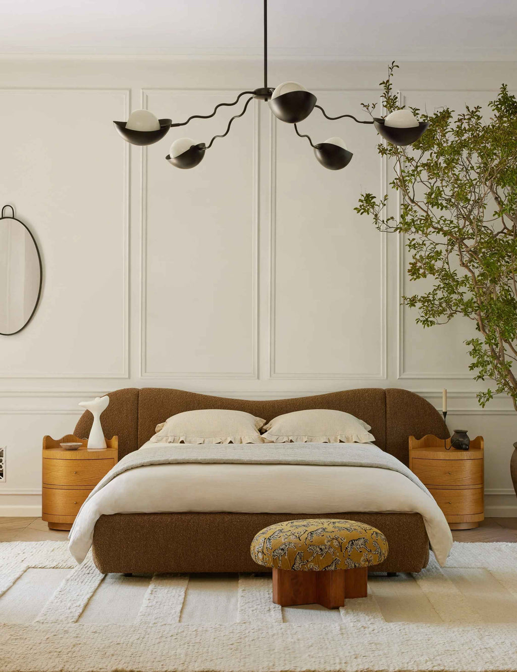 Clara Platform Bed | Extended Headboard, Bespoke Upholstery