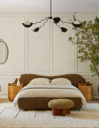 Clara Platform Bed | Extended Headboard, Bespoke Upholstery