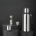 Insulated Thermos Bottle, Stainless Steel, Built-In Tea Strainer, 1000–1500ml Capacity