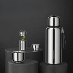 Insulated Thermos Bottle, Stainless Steel, Built-In Tea Strainer, 1000–1500ml Capacity