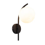 Nordic Arc Glass Globe Single-Light Wall Sconce