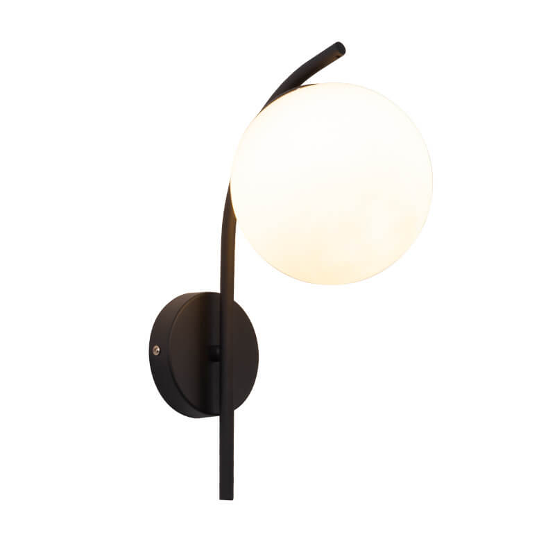 Nordic Arc Glass Globe Single-Light Wall Sconce