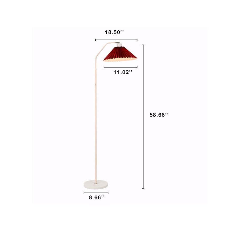 Elegant Minimalist Fabric Pleated Shade Floor Lamp with Single Light