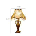Antique European Vintage Fabric Table Lamp with Single Light
